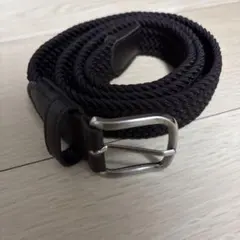 ダークブラウン 編み込みベルト