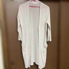 ikka Lサイズ グレー サマーロングカーディガン
