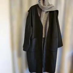 MURUA ノーカラーリバーシブルロングコート Fサイズ　マフラー付き