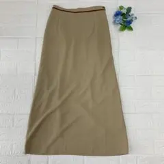 レトロ　古着　ロングスカート　ベージュ　婦人　昭和　ヴィンテージ　ベロア