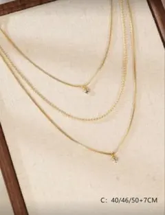 ステンレス　ゴールド 3連ネックレス