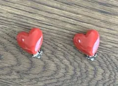 4/18〆 ヴィンテージ レトロ レッドハートイヤリング