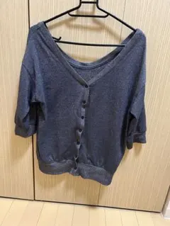 ラメカーディガン 五分袖