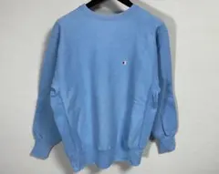 champion レアカラー 水色 無地 USA製 袖目無し リバースウィーブ