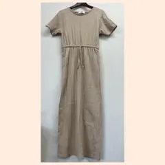 AZUL by moussy ベージュ リブニットワンピース M