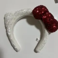 ハローキティ カチューシャ 白色スパンコール