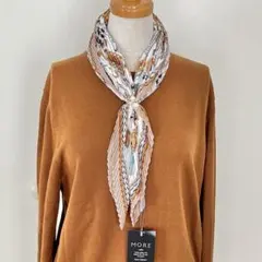 【新品未使用】プリーツスカーフ➕リング付き