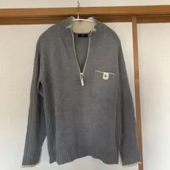23区グレー ハーフジップ ニットセーターのサムネイル