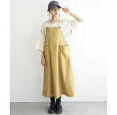 LBC ワーク　ジャンパースカート　ベージュ　サロペットスカート　ジャンスカ