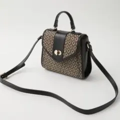 MOUSSY 幾何学模様 ショルダーバッグ ベージュ×ブラック