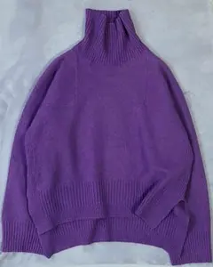 ROPE フォックス ブレンド タートル ニット パープル 紫
