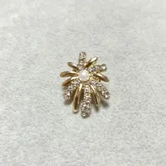 花火風フラワーピンブローチ花小さめピンズミニゴールドカラービジューピンバッジ
