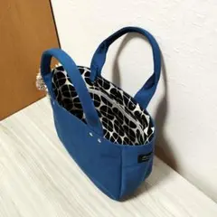 ハンドメイド　帆布バッグ　トートバッグ　ポケットいっぱいバッグ　北欧柄バッグ