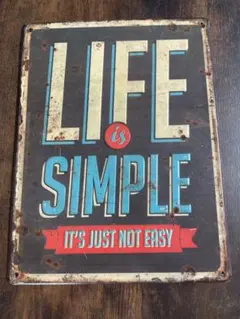 LIFE IS SIMPLE ブリキ看板 アンティーク調のサムネイル