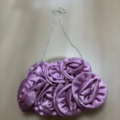 フラワーモチーフ パーティーバッグ サテン