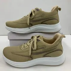 新品★メンズ★26.0m★軽量 幅広 クッションソール 厚底スニーカー 薄茶色