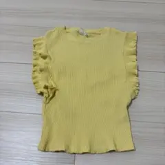 ZARA 120cm フリル イエローリブトップス ザラ