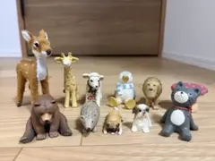 3F ビンテージ犬猫フィギュア5体セット 昭和レトロ 雑貨 インテリア 