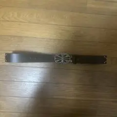 ブラウンレザー ベルト 装飾バックル