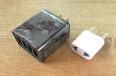 USB4ポート ACアダプター　＋　Cタイププラグ変換器