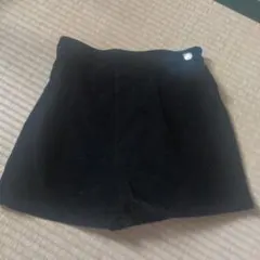 Chico　ベロア素材ショートパンツ ブラック