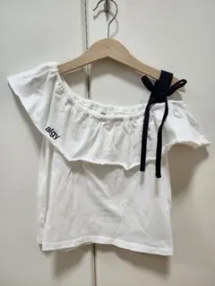 algy リボン付きオフショルダー フリル Tシャツ　140