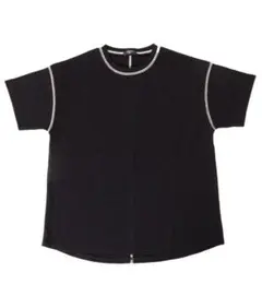 ミニワッフル・ドロップショルダー配色ステッチ半袖Tシャツ　150㎝