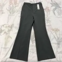 GUストレッチフレアパンツXL グレー