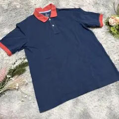 LAND'S END ポロシャツ　Mサイズ　コットン　ネイビーのサムネイル