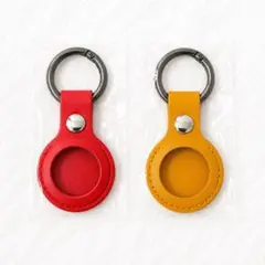 【在庫処分】AirTagケース 保護カバー イエロー レッド 2個セット