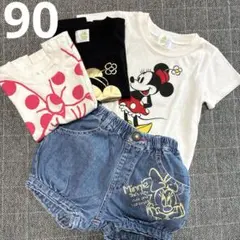ディズニー ミニーマウス Tシャツ3枚　ショートパンツ１枚　セット　90cmのサムネイル