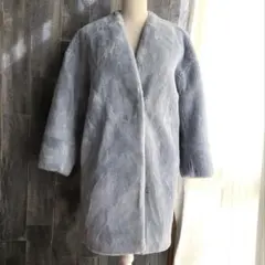 JEANASIS 新品未使用 ファーコート ロング エコファー 水色