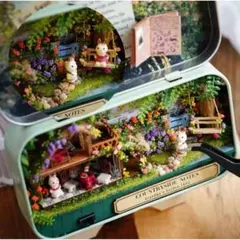 ドールハウス キット 田舎暮らしの記録 DIY 缶ケース LED スタンド付 b