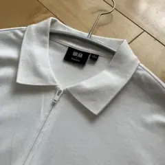 UNIQLO×Theoryエアリズム　ホワイト ジッパーポロシャツ