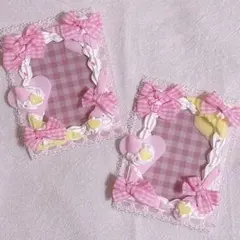 ホイップデコ トレカケース ペア 量産型 ホワイトチョコ×いちごチョコ リボン♡