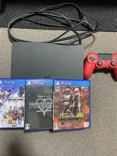 PlayStation 4 本体500GB 赤コントローラー ゲーム3本付き
