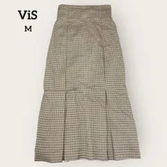 ViS チェック柄 ナチュラル ガーリー クラシック フレアスカート