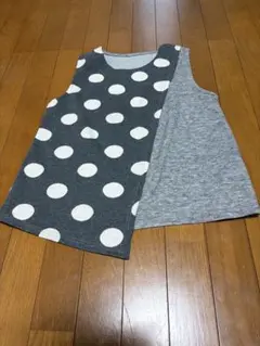 ノースリーブベスト M-L グレー/ホワイト