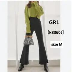 GRL グレイル　フロントタックフレアパンツ【k8360t】ブラック　M