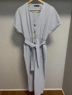 ZARA ストライプ柄 オールインワン サロペットのサムネイル