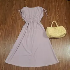 最終価格!!　fifth　フィフスラベンダーカラー　肩リボンワンピース