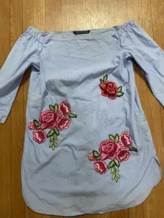 ZARAシャツ花刺繍