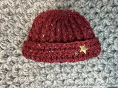 ぬいぐるみ用ニット帽　赤