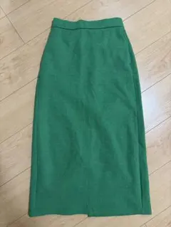 グリーン タイトロングスカート