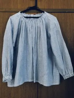 ストライプ長袖ブラウス