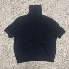 H&M 黒 ハイネック 半袖セーター L