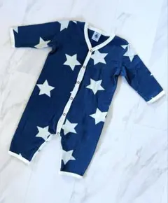 プチバトー　星柄ロンパース ブルー　6m67cm