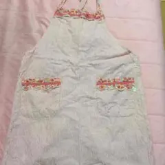 ⚫︎エプロン ピンクストライプ+花柄