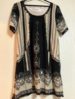 axes femme アクシーズファム ワンピース 白黒 バラ