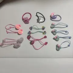 カラフルな子供用ヘアゴムセット